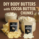 Unrefined Raw Cocoa Butter Chunks for Cosmetic & DIY Projects