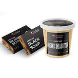 100% Raw African Black Soap + Organic Grade A Shae Butter BUNDLE