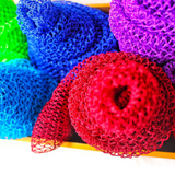African Net Bathing Sponge for Face and Body Exfoliating. Long-Lasting Scrubber Leaves Skin Soft & Clean