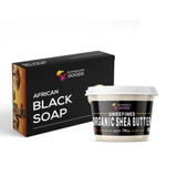 100% Raw African Black Soap + Organic Grade A Shae Butter BUNDLE