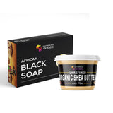 100% Raw African Black Soap + Organic Grade A Shae Butter BUNDLE