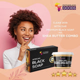 100% Raw African Black Soap + Organic Grade A Shae Butter BUNDLE